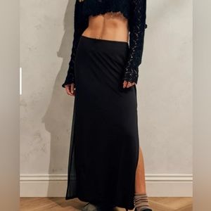 Long black skirt with side slits size small